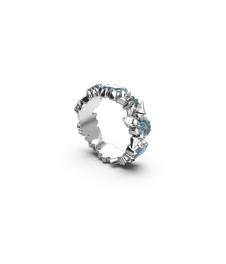 PRECIOUS PUNK CLUSTER RING - SKY BLUE TOPAZ