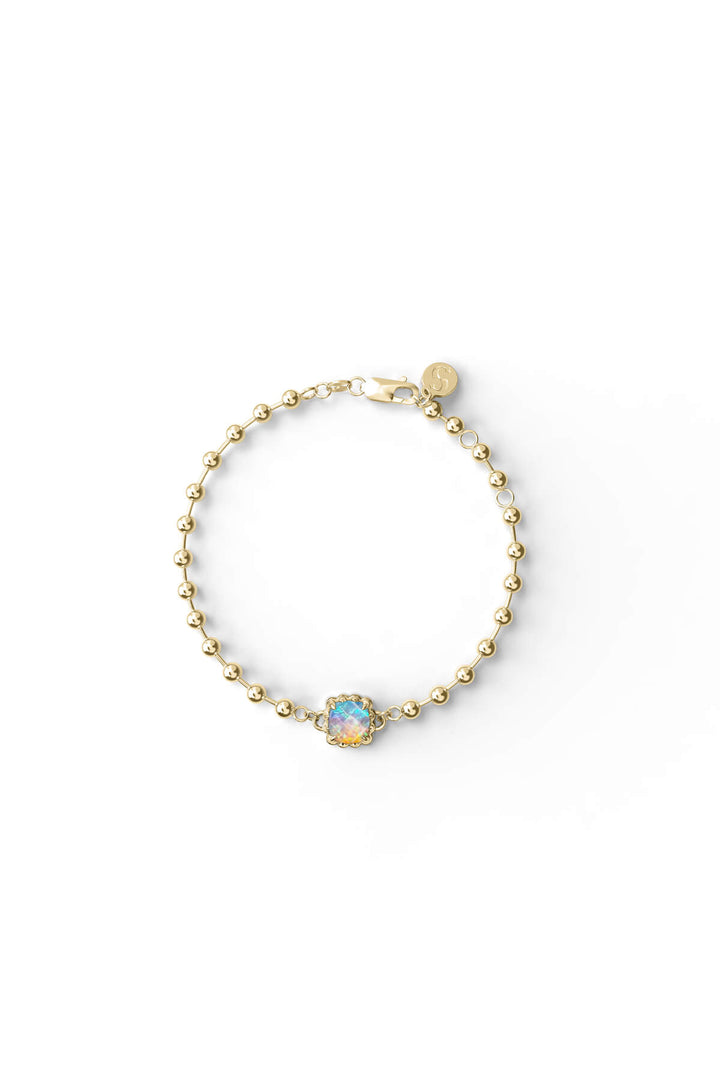 BABY CLAW  BRACELET BELLO OPAL - GOLD PLATED
