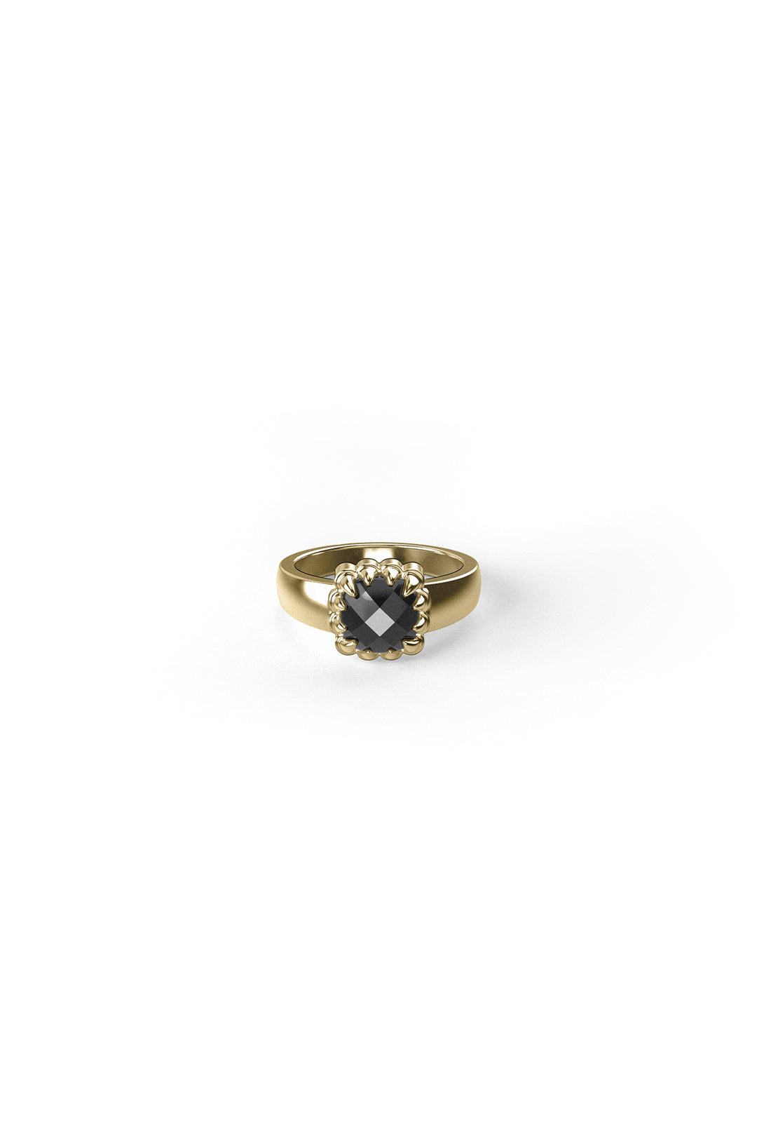 ORIGINAL SETTING - BABY CLAW RING ONYX - 18K GOLD VERMEIL