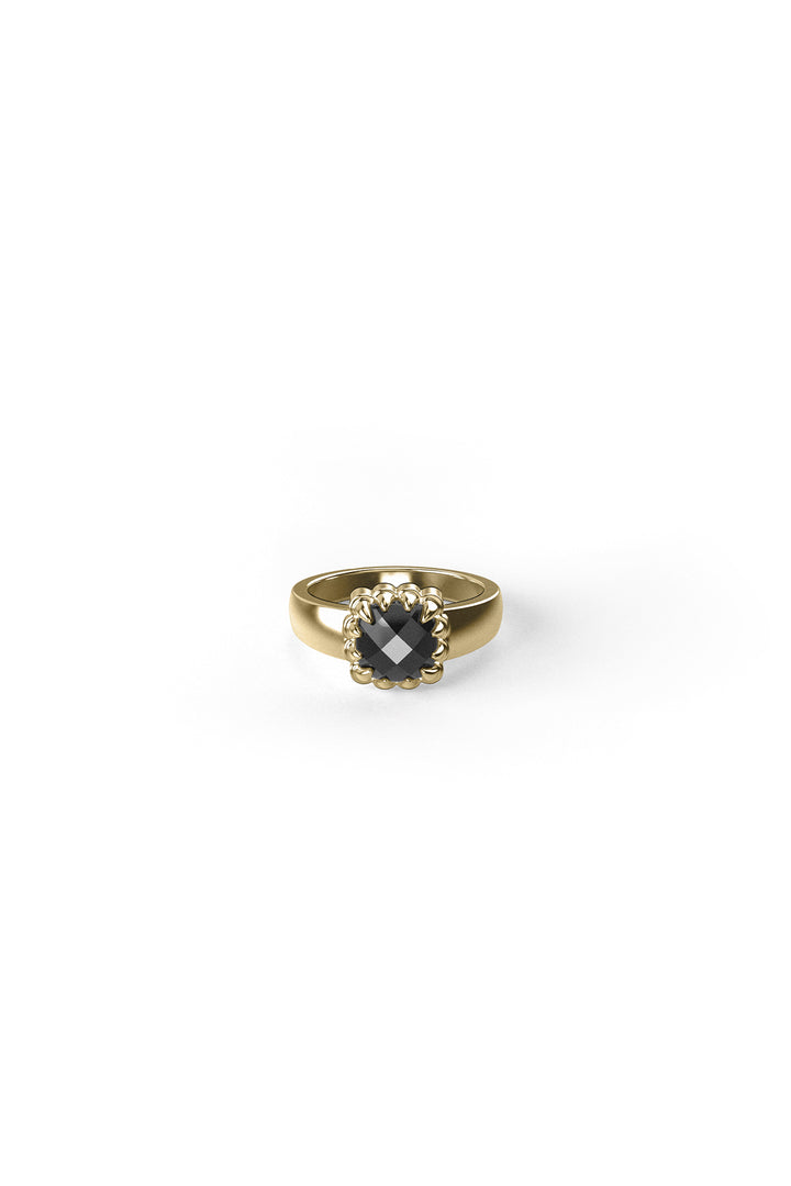 ORIGINAL SETTING - BABY CLAW RING ONYX - 18K GOLD VERMEIL
