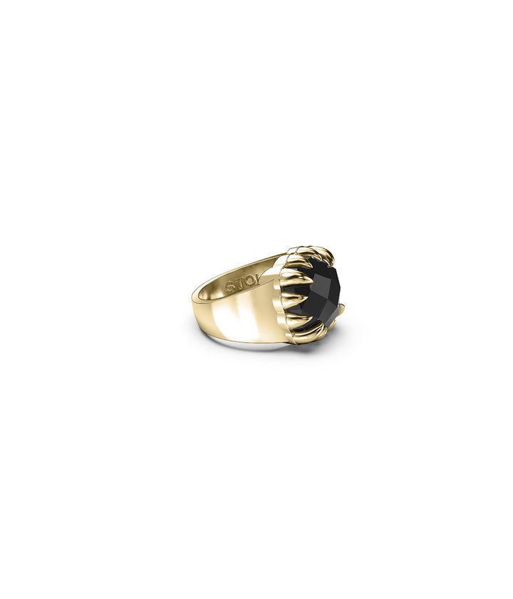CLAW RING ONYX - GOLD VERMEIL