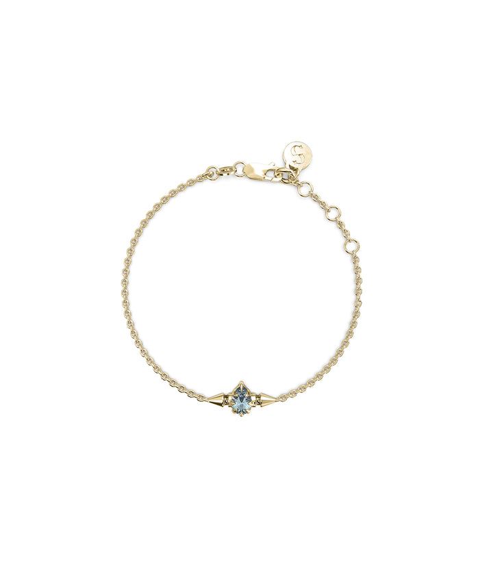PRECIOUS PUNK DROPLET BRACELET - SKY  BLUE TOPAZ - 18K GOLD PLATED