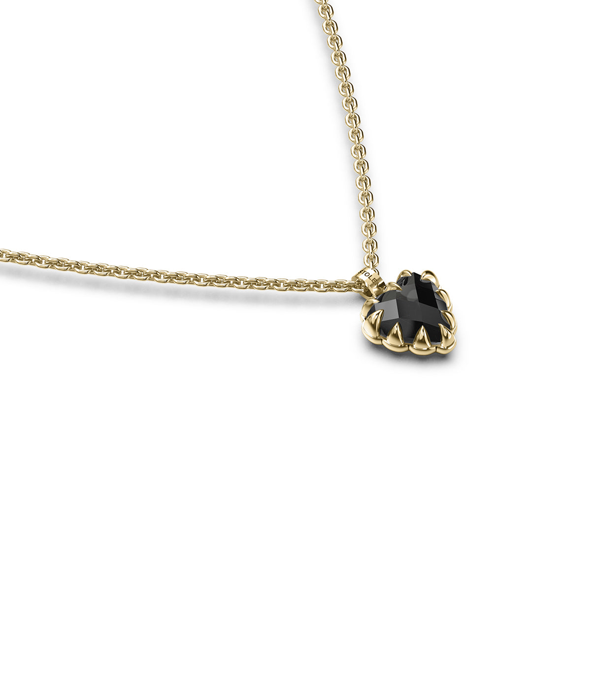 Stolen Girlfriends Club | LOVE CLAW HEART NECKLACE ONYX & GOLD PLATED