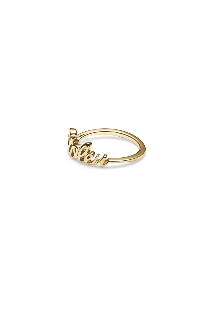 STOLEN SCRIPT RING - GOLD PLATED