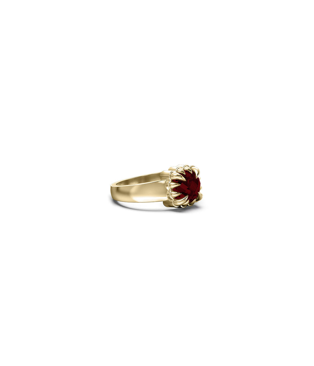 BABY CLAW RING GARNET - GOLD VERMEIL