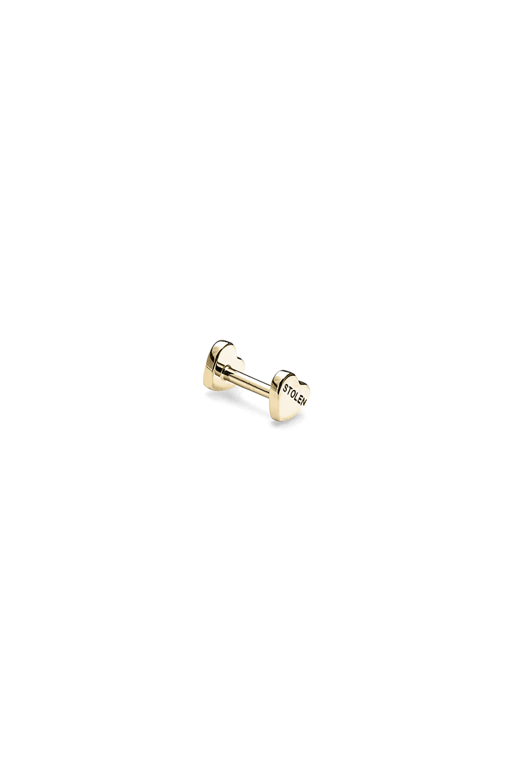 STOLEN HEART CARTILAGE SINGLE STUD - 9K YELLOW GOLD