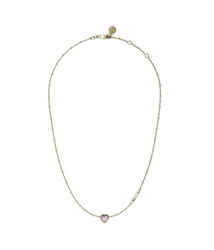 DAHLIA'S HEART NECKLACE - AMETHYST x GOLD PLATED