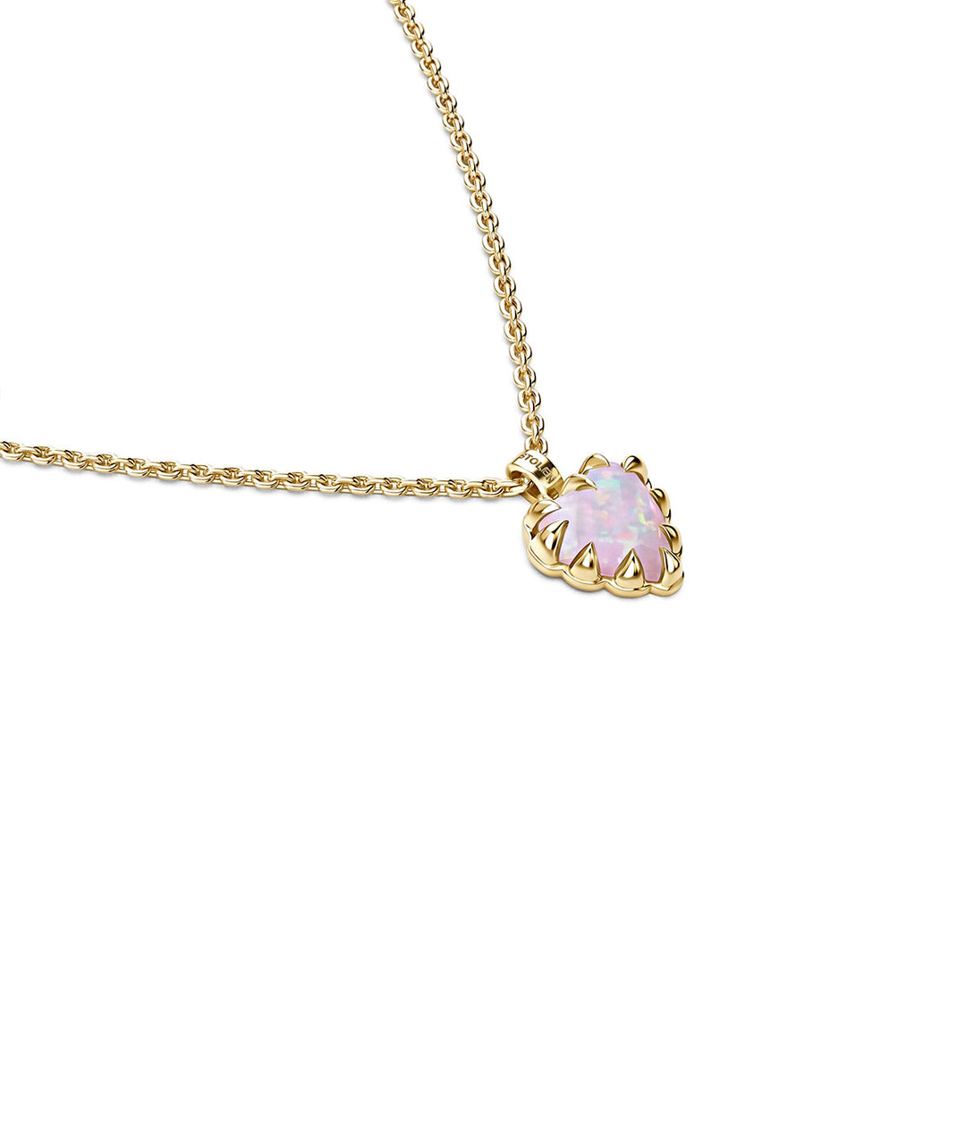 LOVE CLAW NECKLACE - PINK BELLO OPAL - 18K GOLD PLATED
