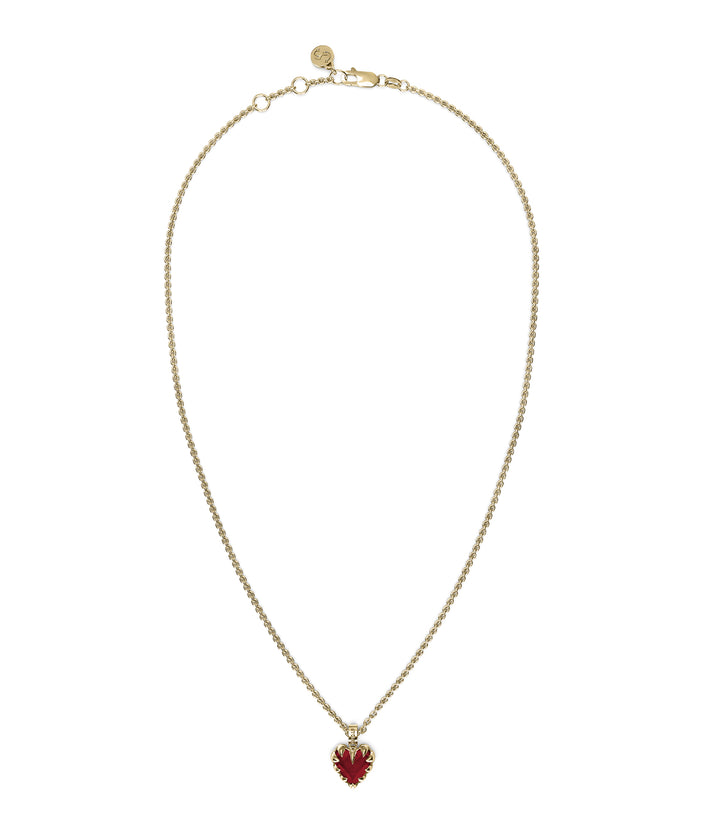 LOVE CLAW NECKLACE GARNET - GOLD PLATED