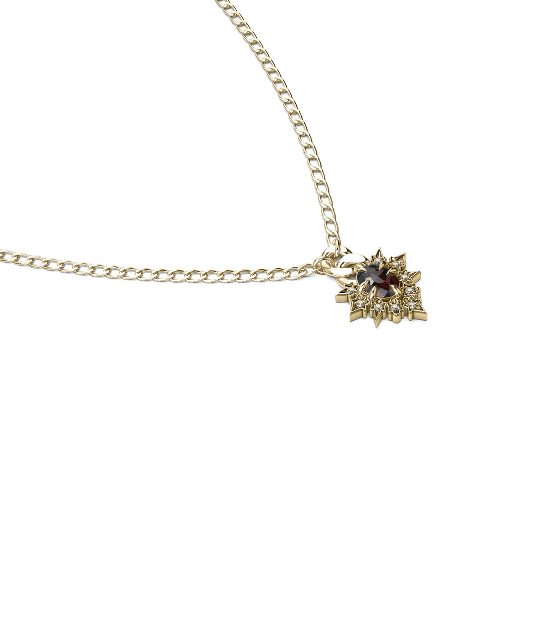 REGAL RUIN NECKLACE GARNET - GOLD PLATED
