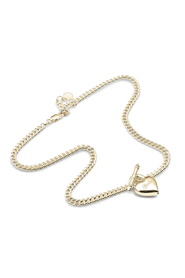 LOVE LOCKET FOB NECKLACE GOLD PLATED