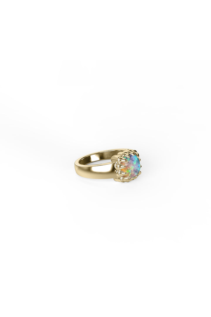 BABY CLAW RING BELLO OPAL - GOLD PLATED