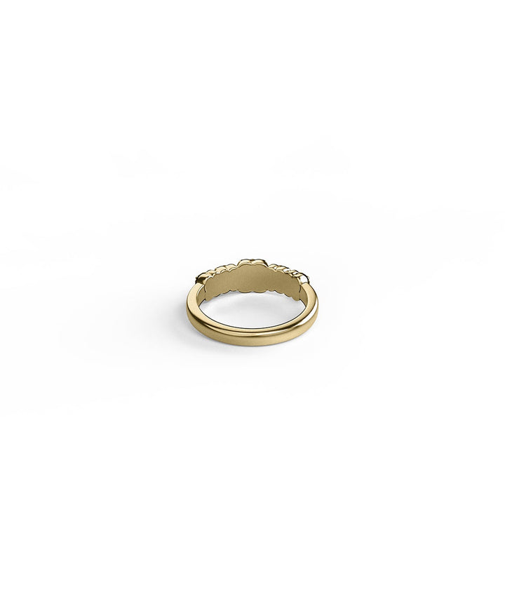 ORIGINAL SETTING - HALO CLUSTER RING ONYX - 18K GOLD VERMEIL