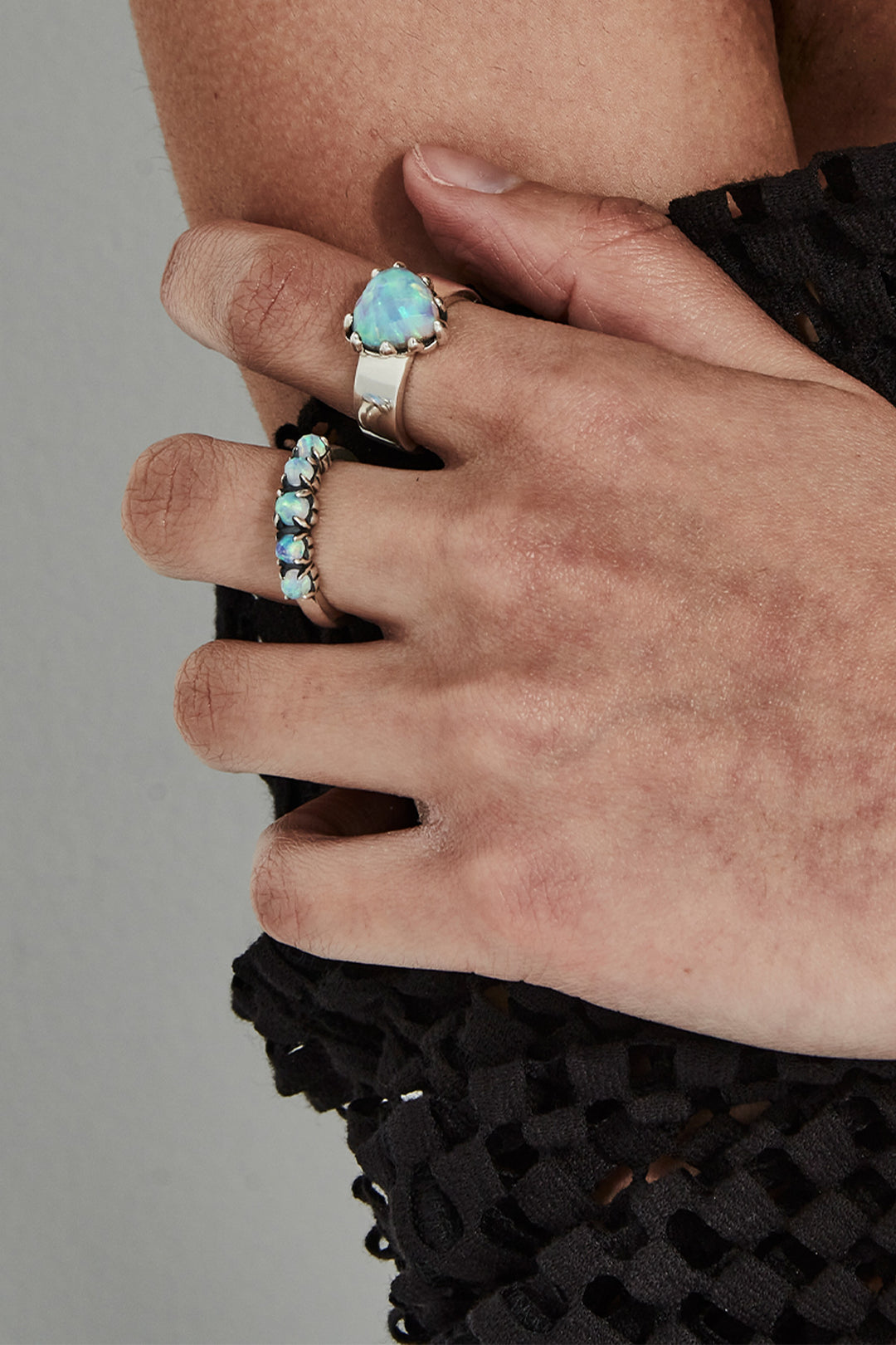 HALO CLUSTER RING BELLO OPAL