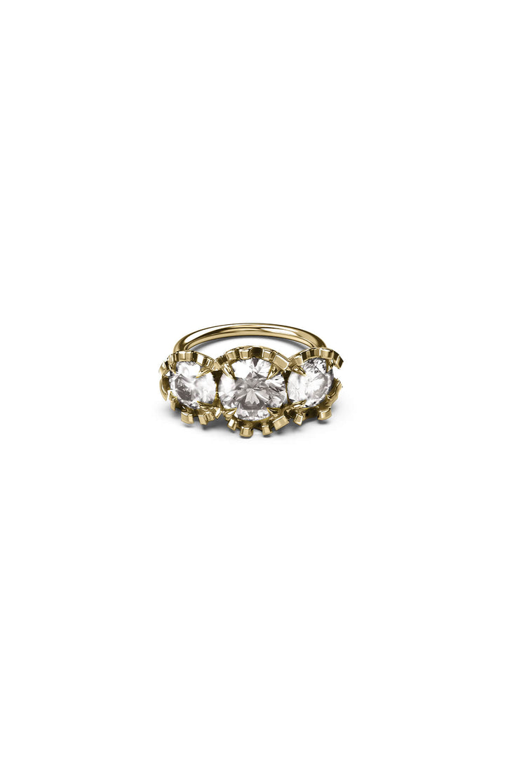DELICATE DISTORTION COCKTAIL RING - GOLD PLATED