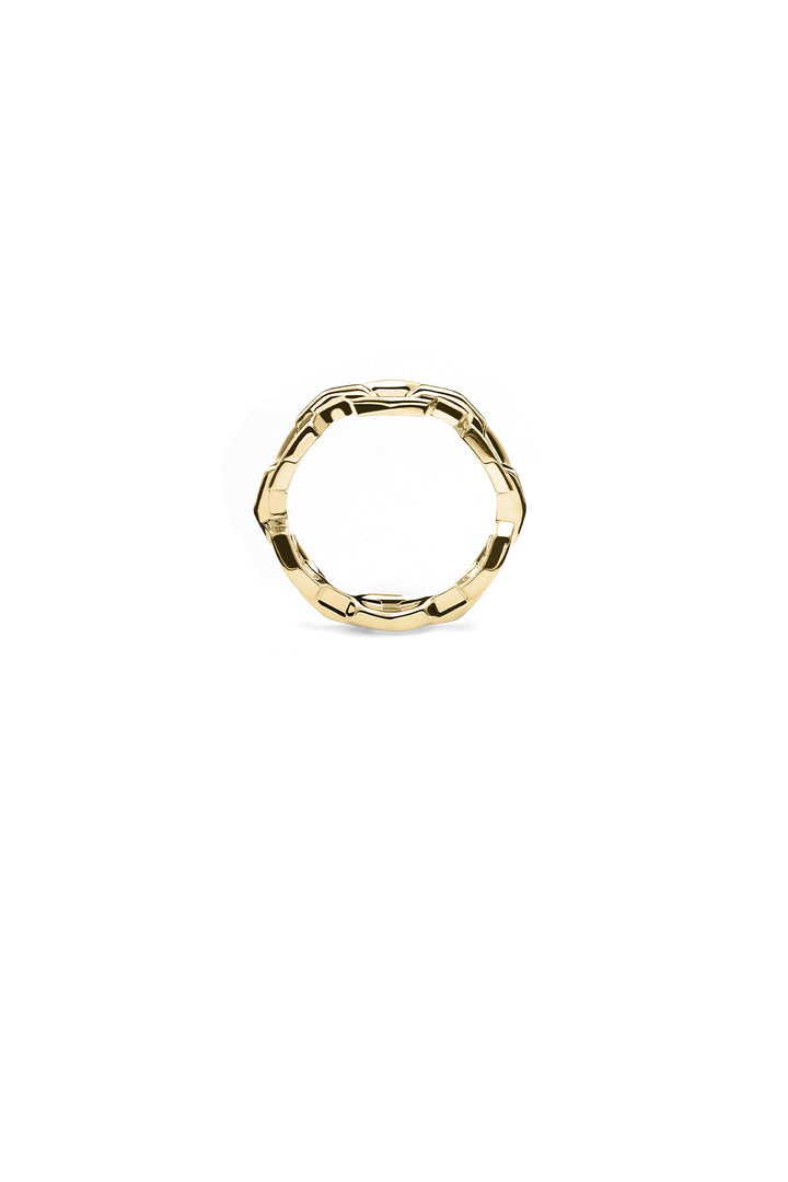 FACET CHAIN RING - GOLD PLATED