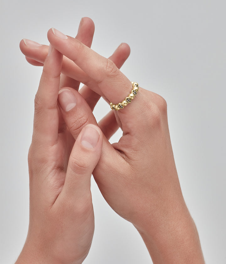 DARKNESS AND LIGHT RING - GOLD VERMEIL