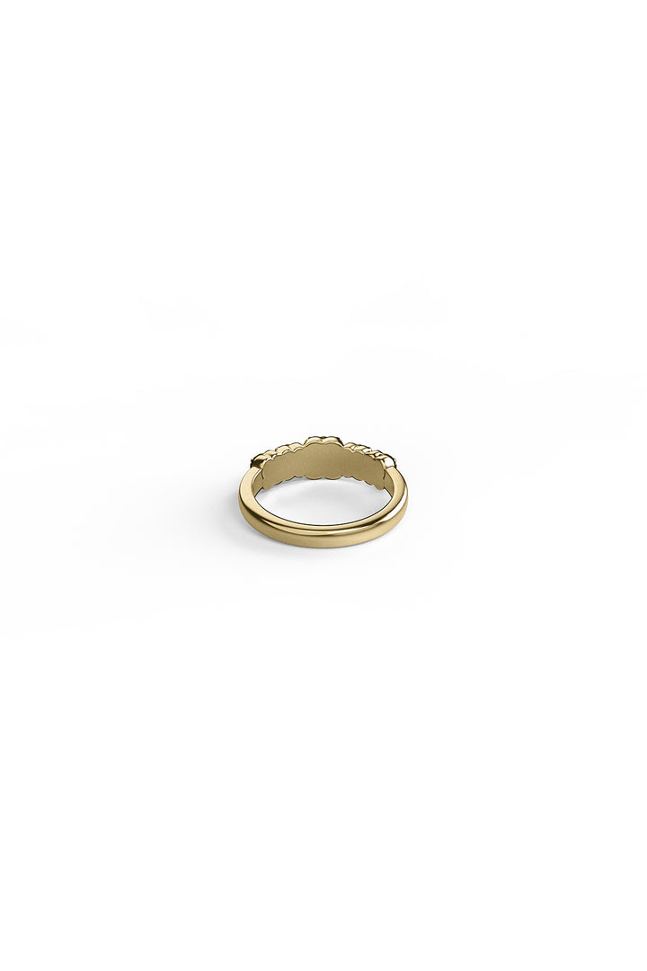 HALO CLUSTER RING ONYX - GOLD PLATED
