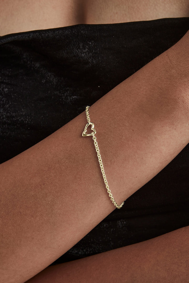 MELTED HEART BRACELET GOLD PLATED