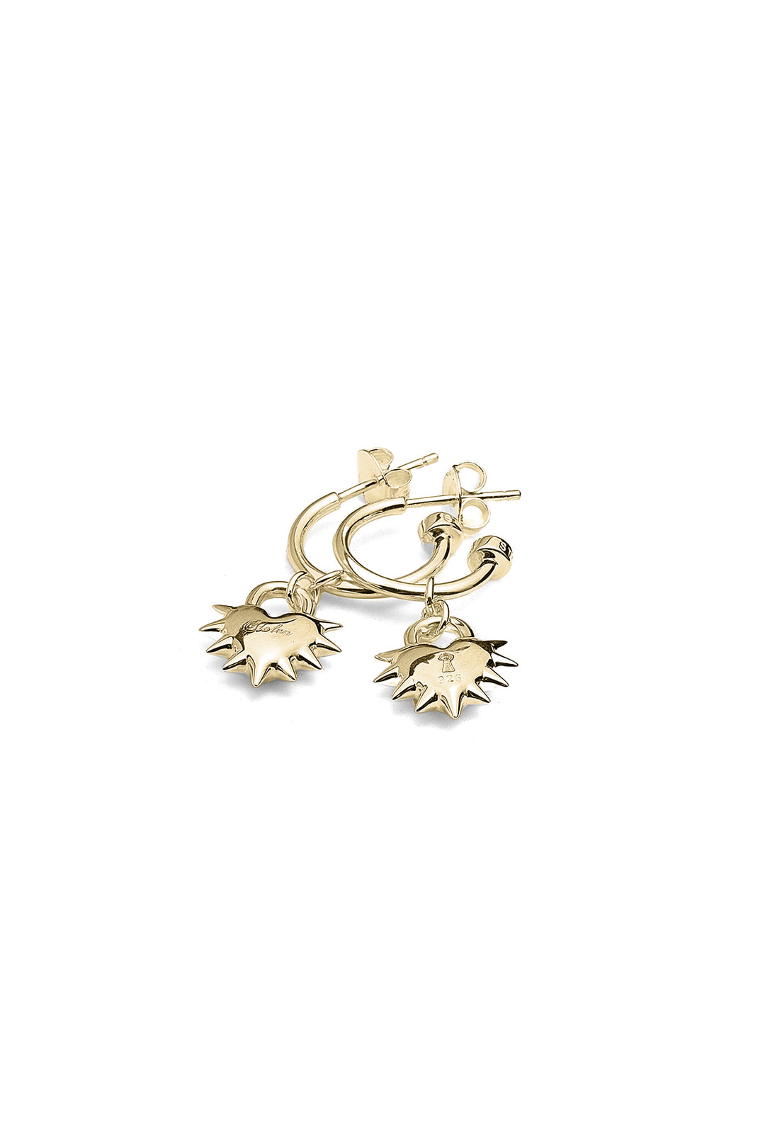 LOVE LOCKET ANCHOR EARRINGS GOLD PLATED
