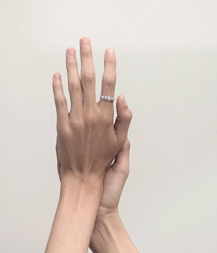 HALO CLUSTER RING - PINK BELLO OPAL
