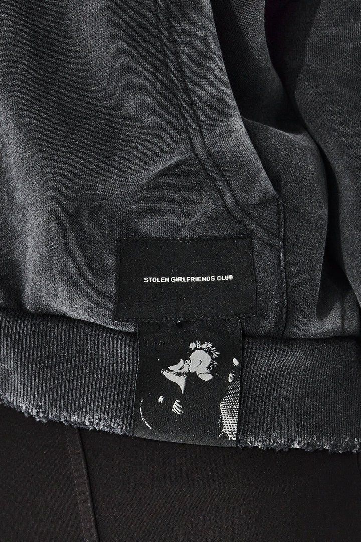 DISTRESSED ZIP HOOD