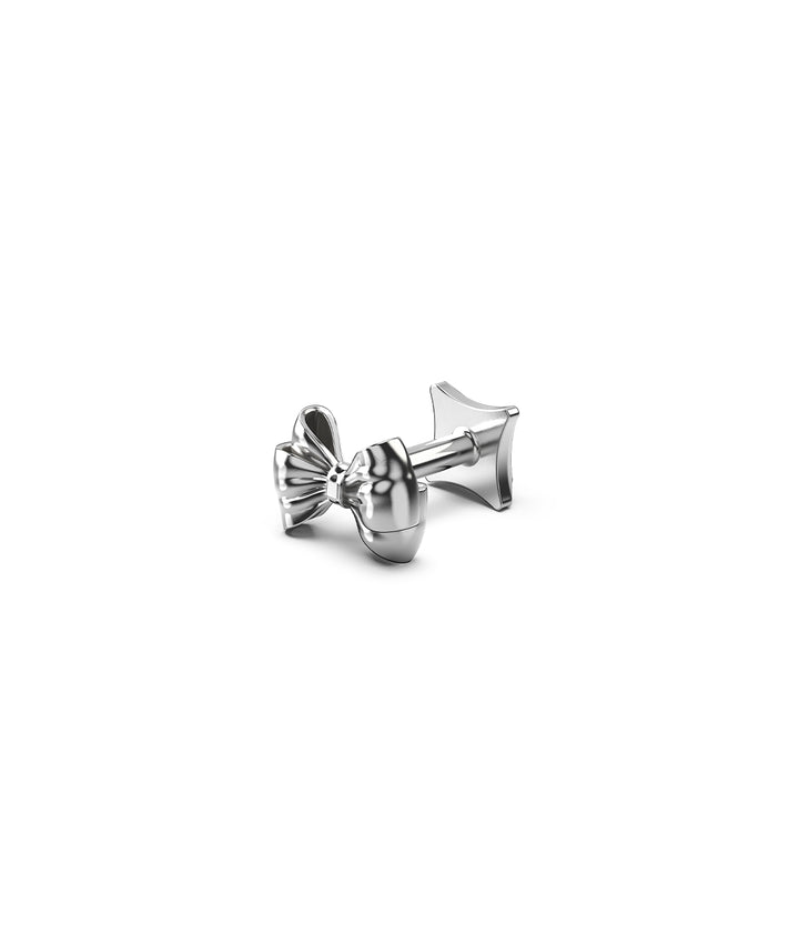 BOW FLAT BACK SINGLE EARRING