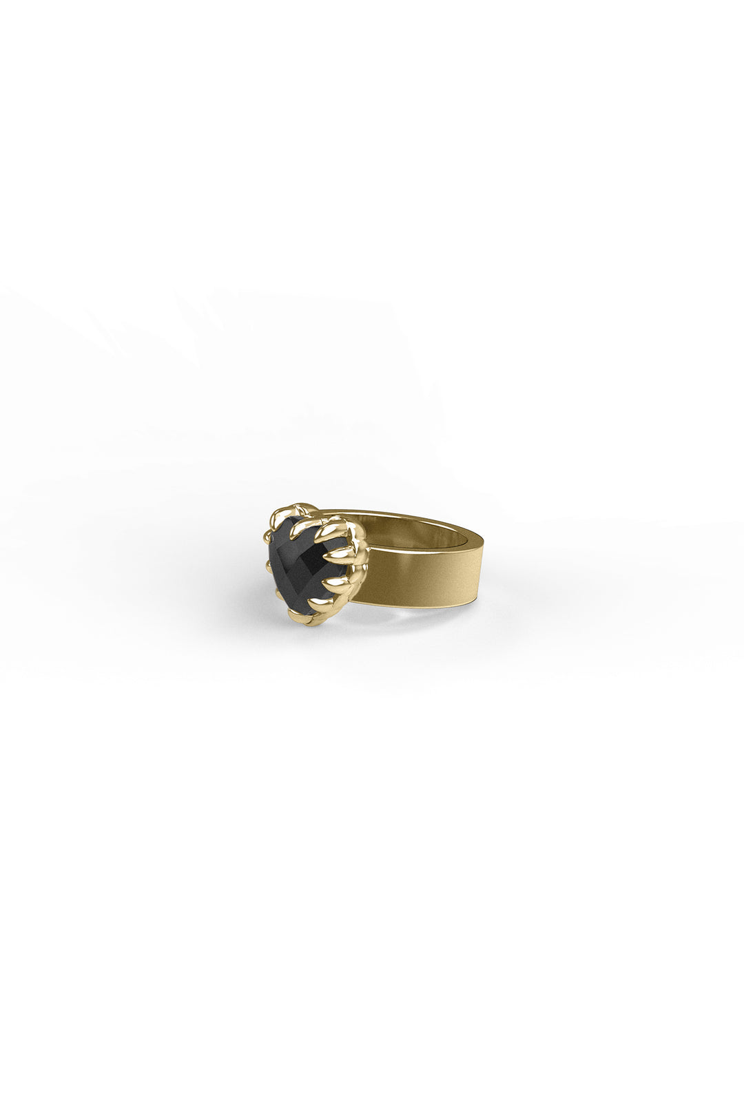 ORIGINAL SETTING - LOVE CLAW RING ONYX - 18K GOLD VERMEIL