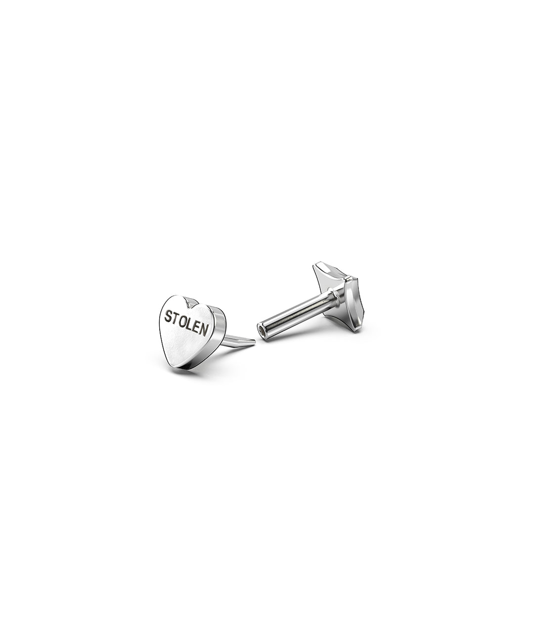 STOLEN HEART FLAT BACK SINGLE EARRING