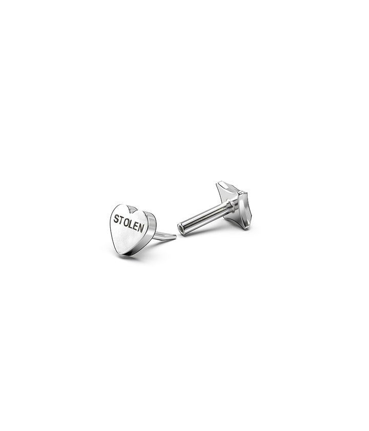 STOLEN HEART FLAT BACK SINGLE EARRING