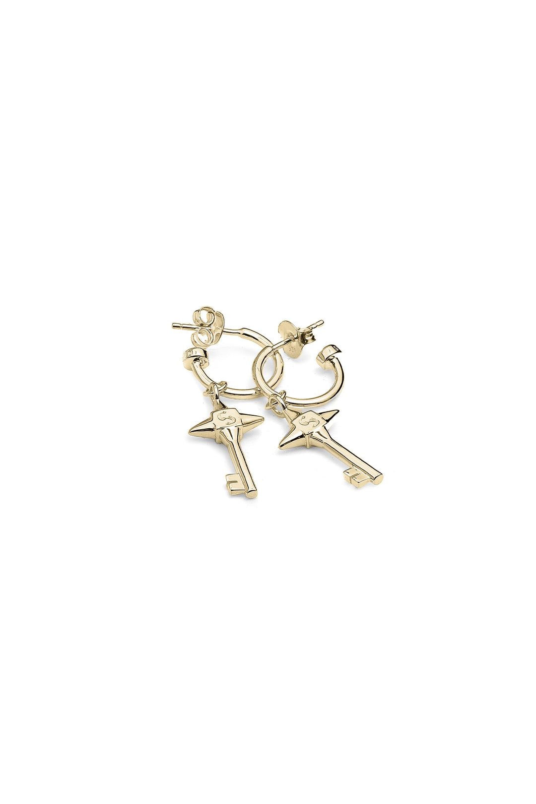 LOVE KEY ANCHOR EARRINGS GOLD PLATED