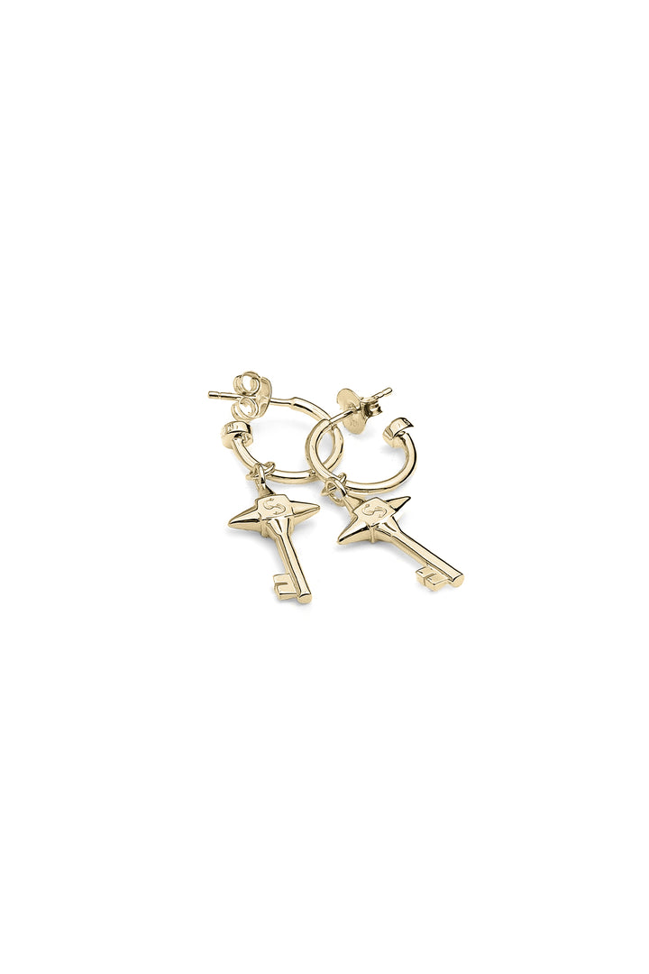 LOVE KEY ANCHOR EARRINGS GOLD PLATED