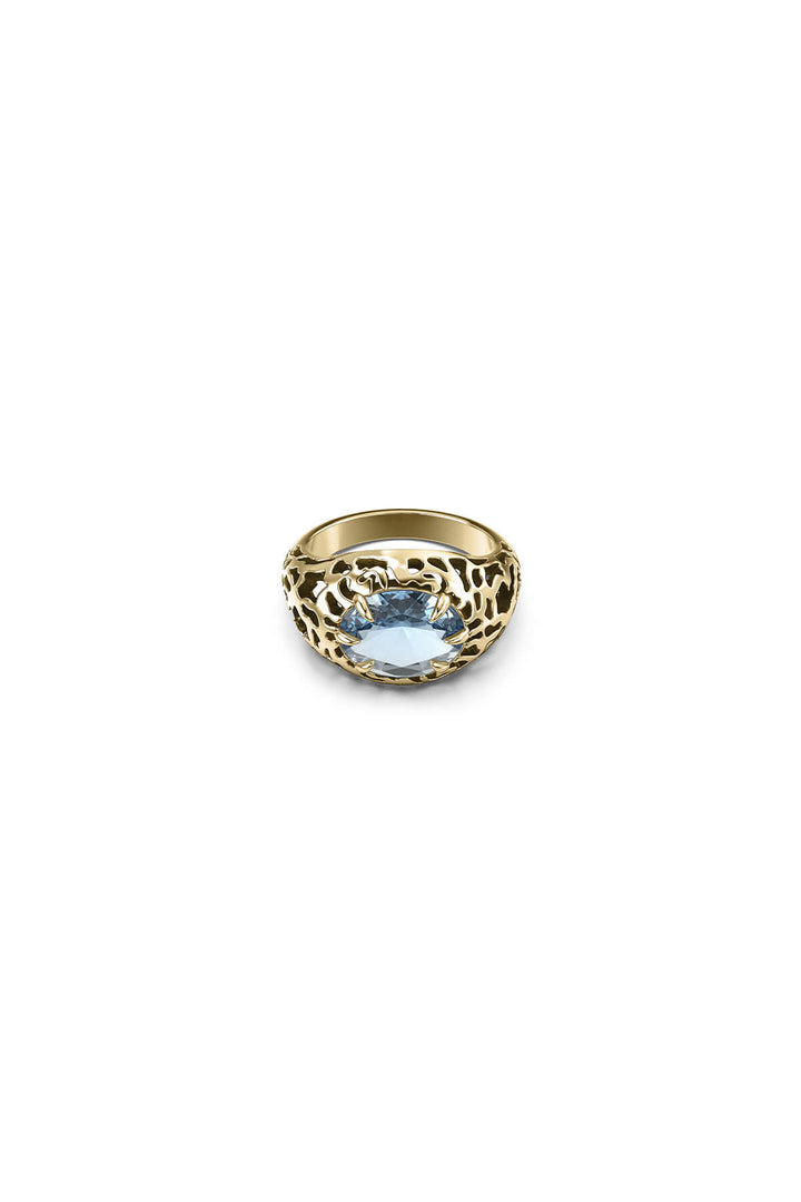 DELICATE DISTORTION SIGNET RING - GOLD PLATED