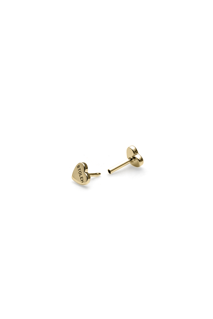 STOLEN HEART CARTILAGE SINGLE STUD - 9K YELLOW GOLD