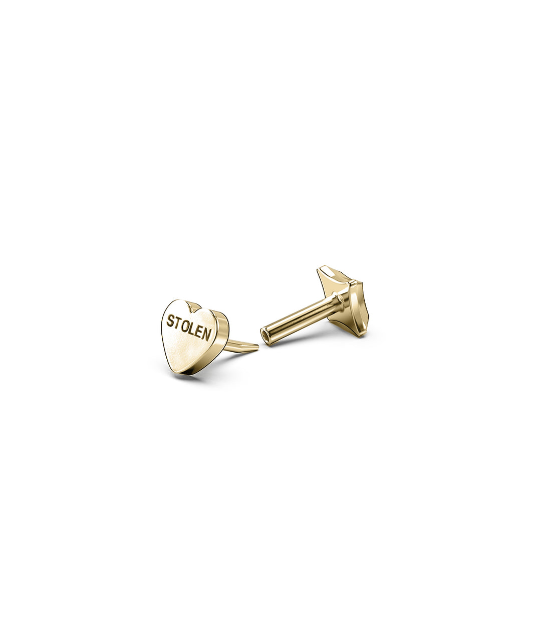 STOLEN HEART CARTILAGE SINGLE STUD - 9K YELLOW GOLD