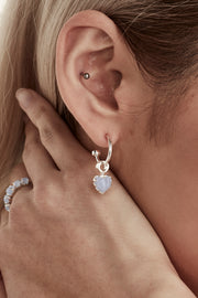 LOVE ANCHOR EARRING BLUE LACE AGATE