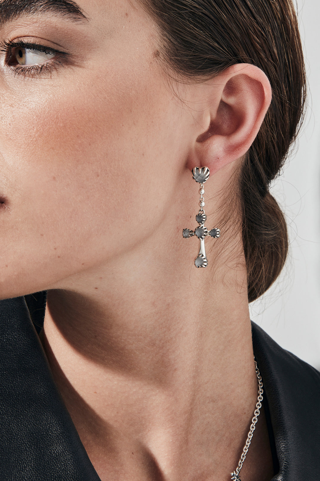 GOTHIC CROSS DROP EARRING