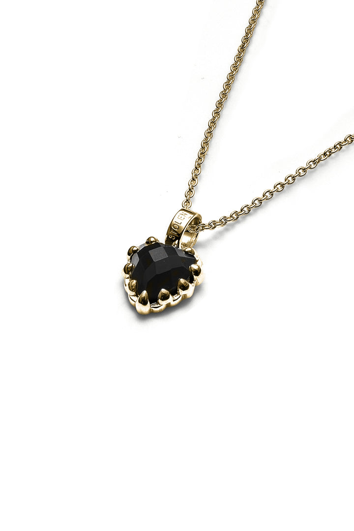 MINI LOVE CLAW NECKLACE ONYX GOLD PLATED