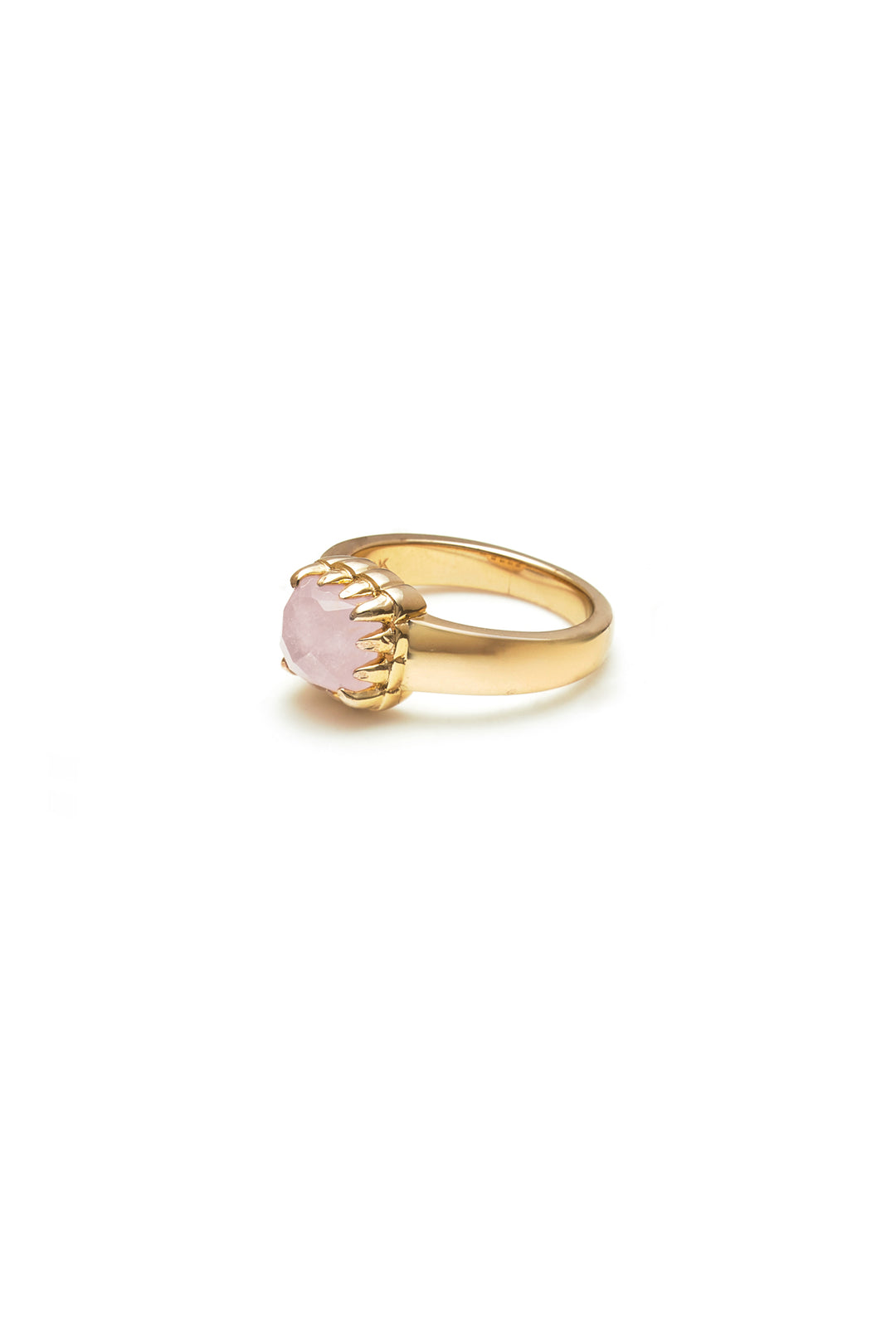 BABY CLAW RING ROSE QUARTZ 9K GOLD