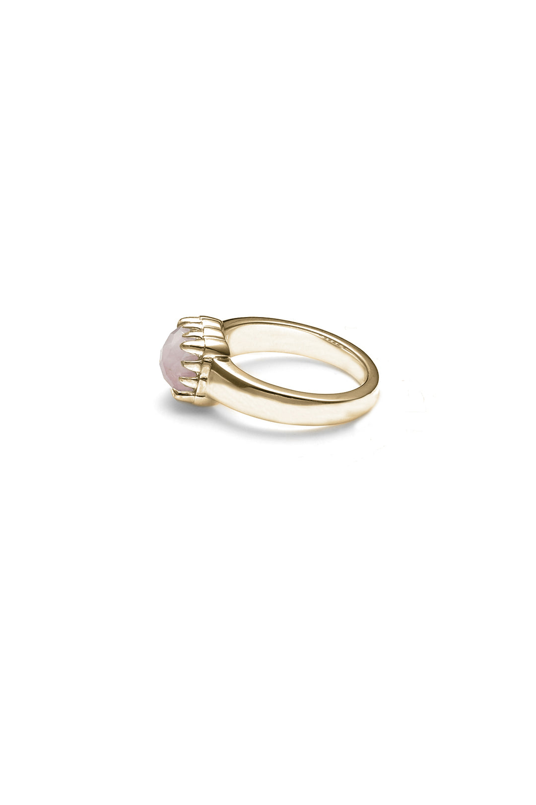 BABY CLAW RING ROSE QUARTZ - GOLD PLATED