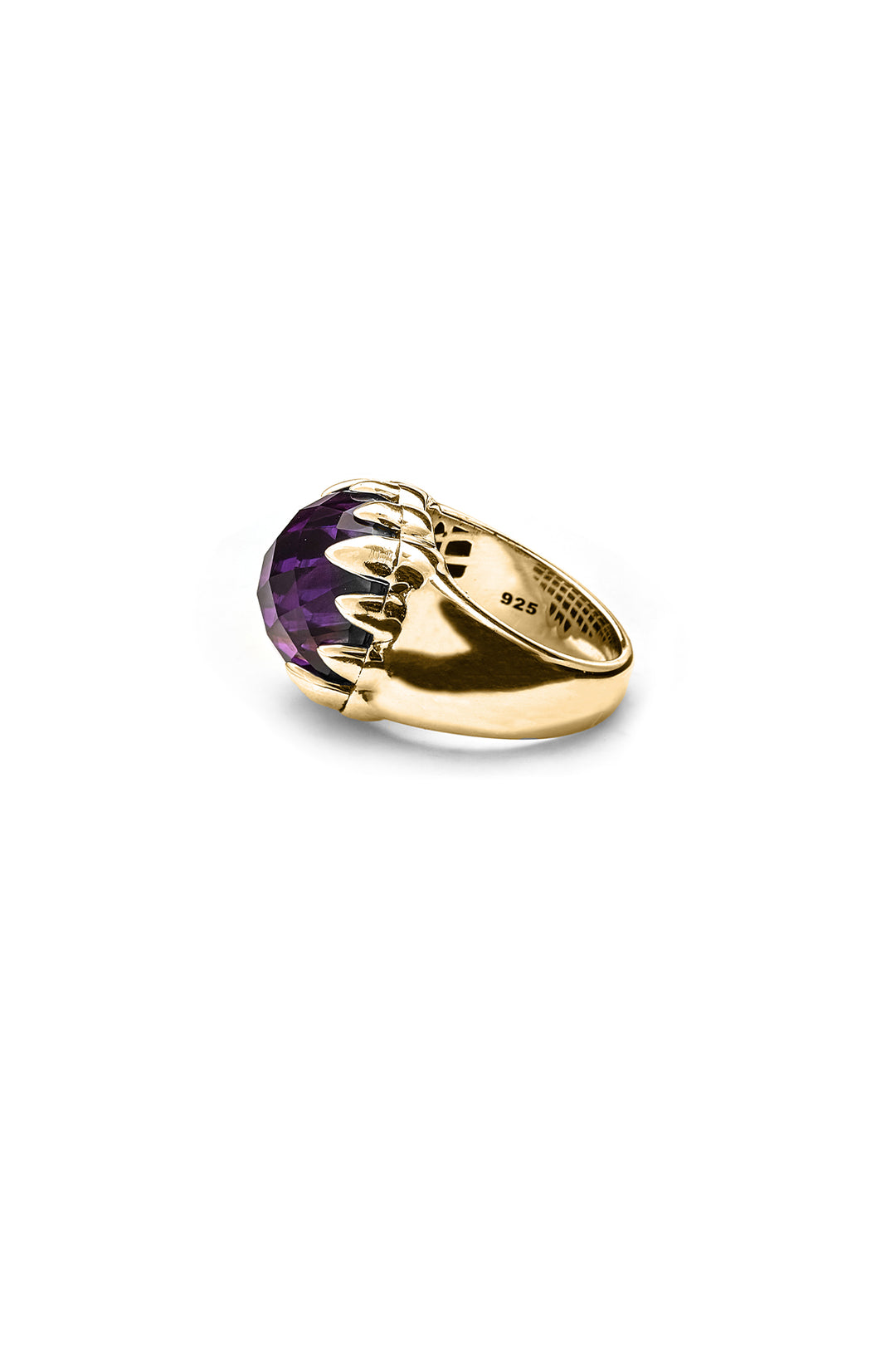 CLAW RING DARK AMETHYST DARK AMETHYST GOLD PLATED