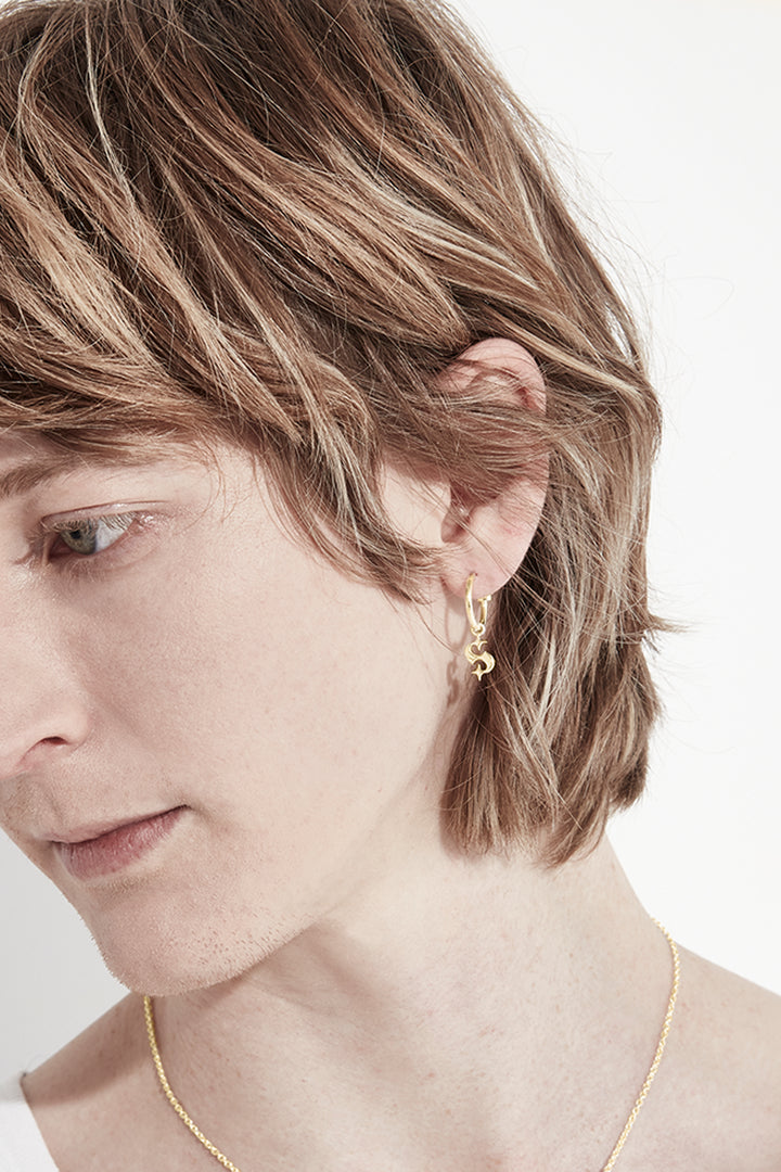 HIDDEN HEART ANCHOR SLEEPERS - GOLD PLATED