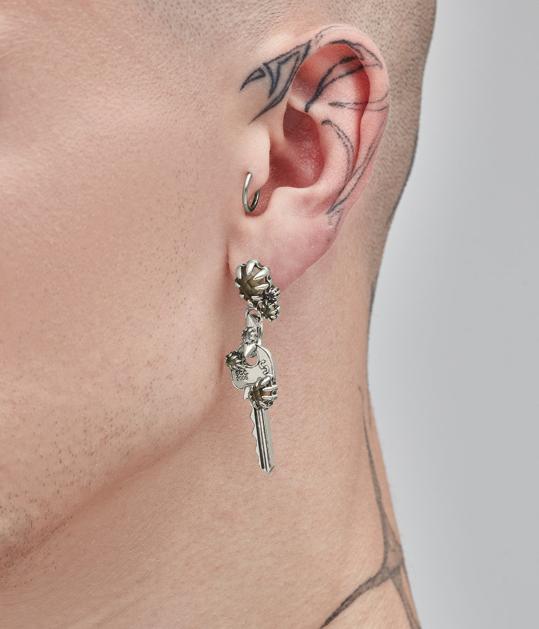 CRYSTALLISED KEY EARRINGS