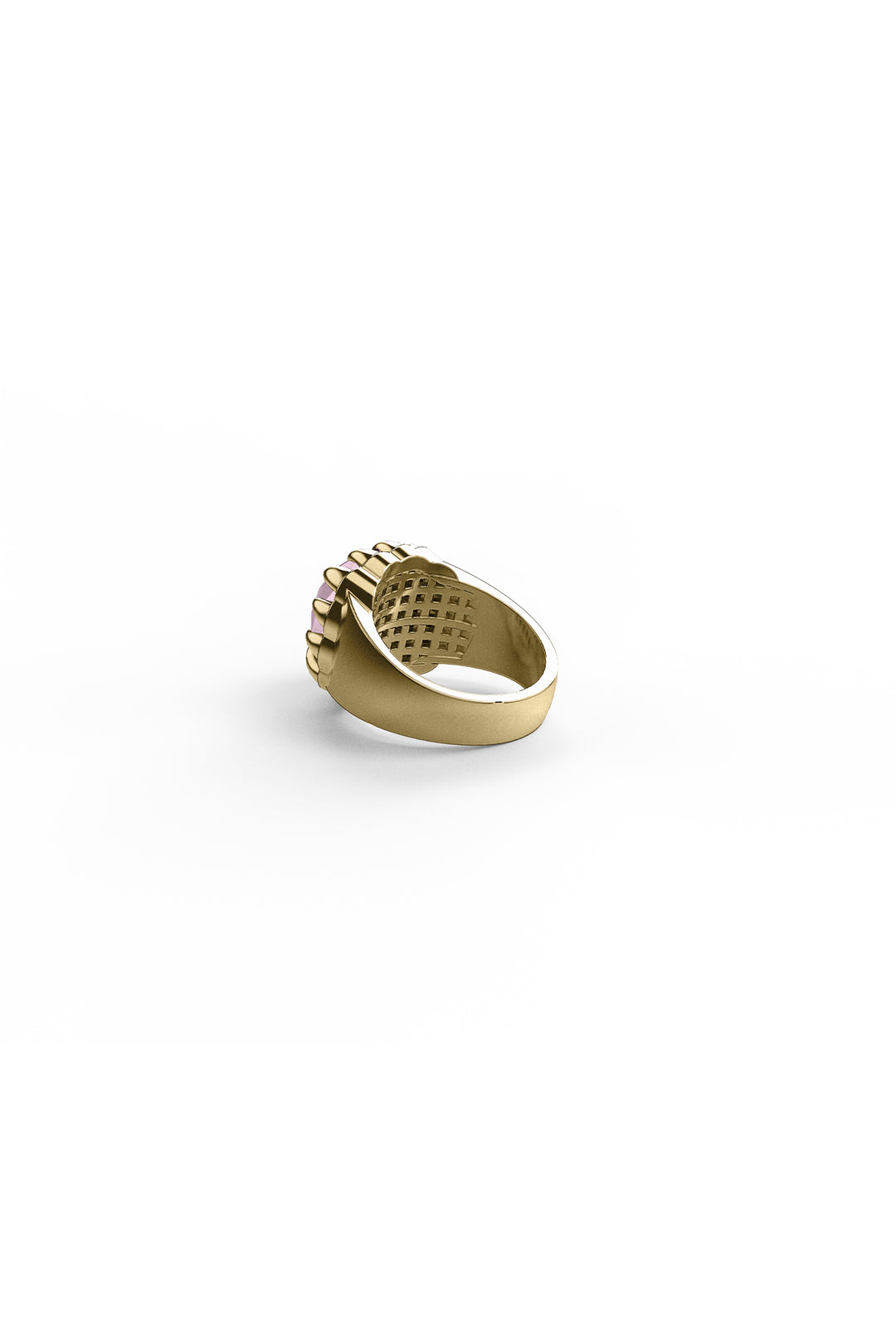 CLAW RING ROSE QUARTZ - GOLD PLATED