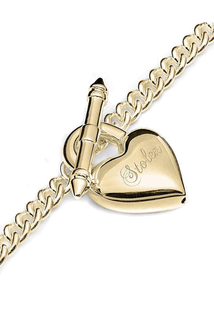 LOVE LOCKET FOB NECKLACE GOLD PLATED