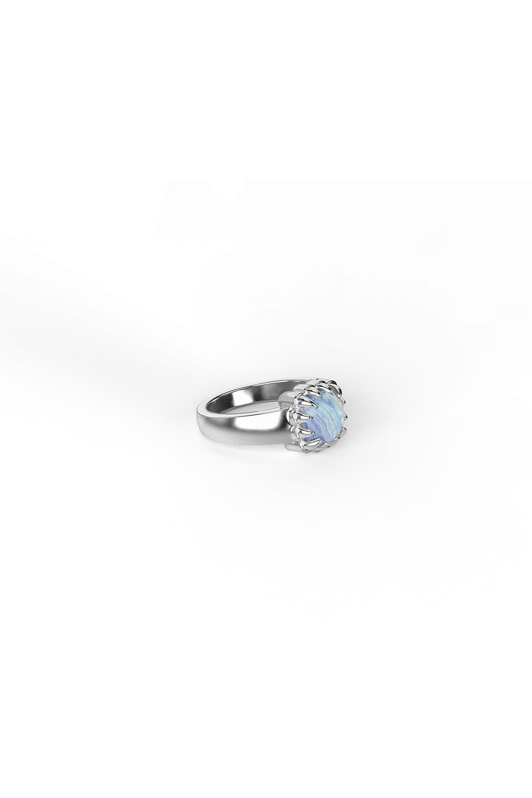 BABY CLAW RING BLUE LACE AGATE