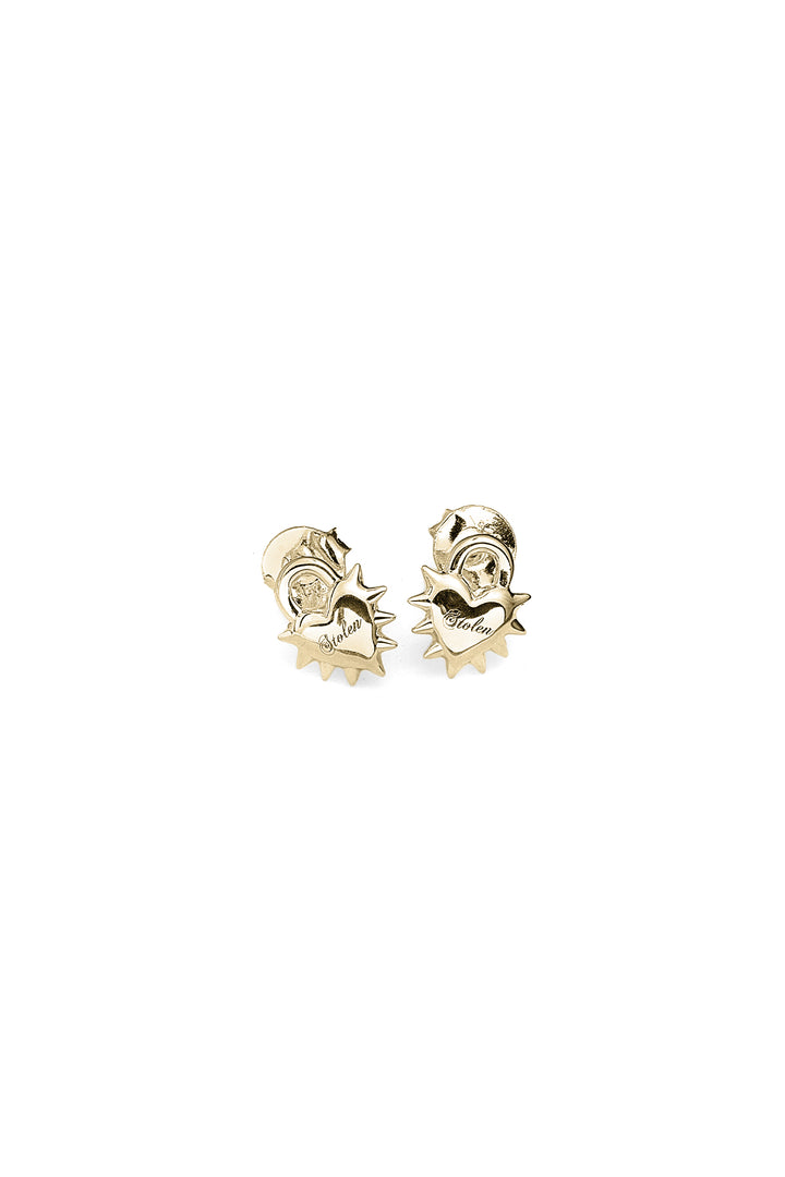 LOVE LOCKET STUD EARRINGS GOLD PLATED