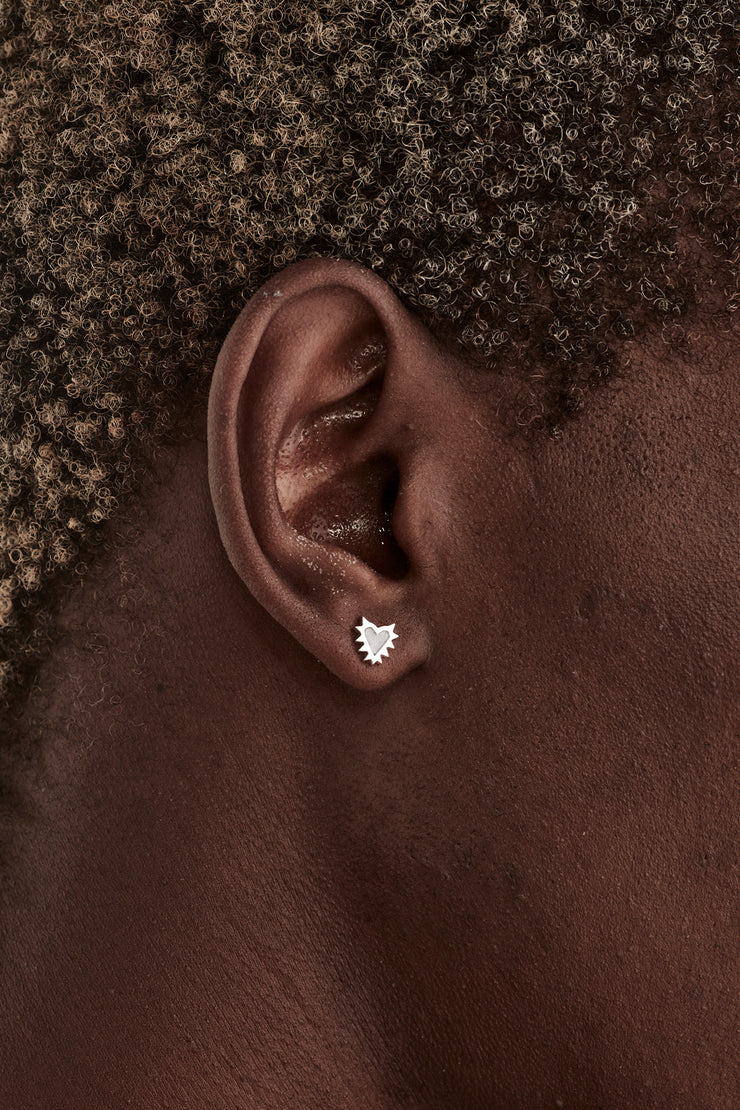 MICRO SPIKED HEART STUDS
