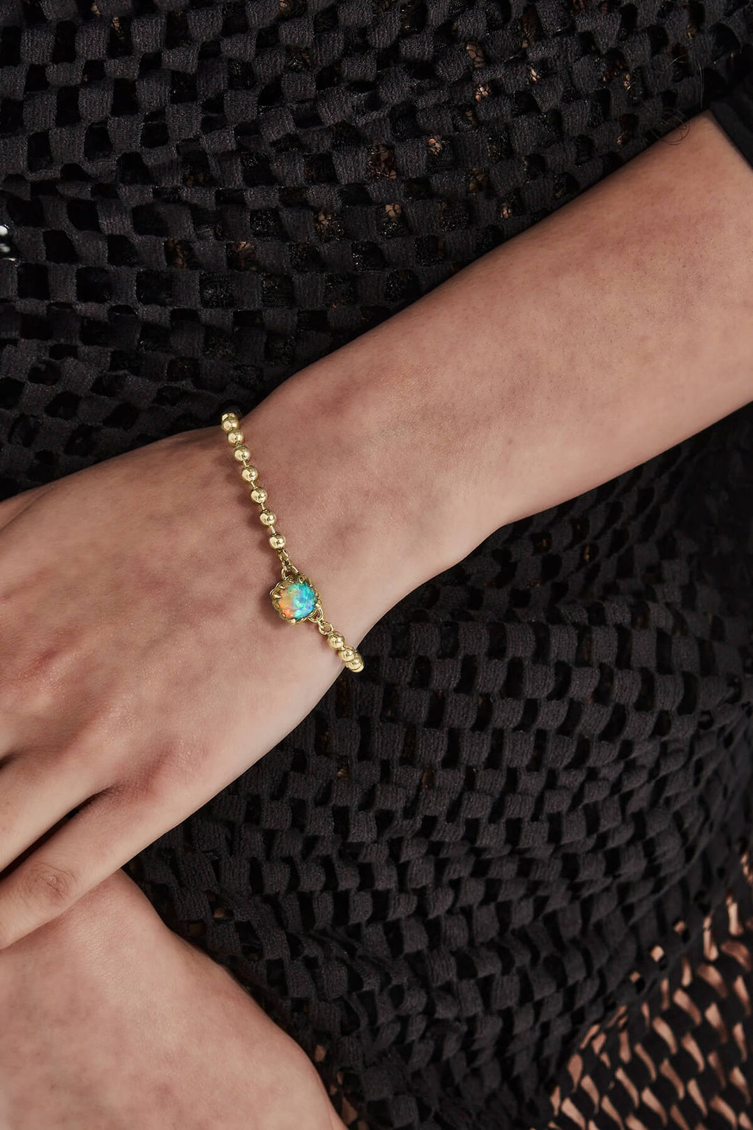 BABY CLAW  BRACELET BELLO OPAL - GOLD PLATED