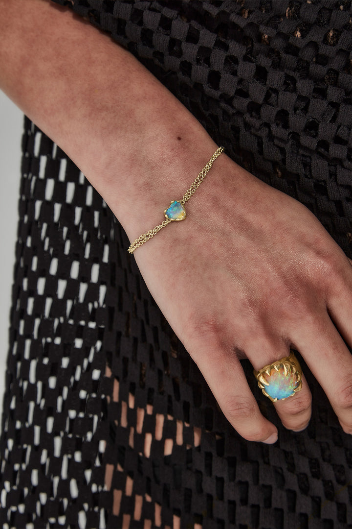LOVE CLAW BRACELET BELLO OPAL - GOLD PLATED